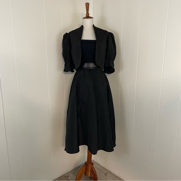 Vintage Puff Sleeve Crop Jacket with Sleeveless A-Line Dress - Picture 10 of 14